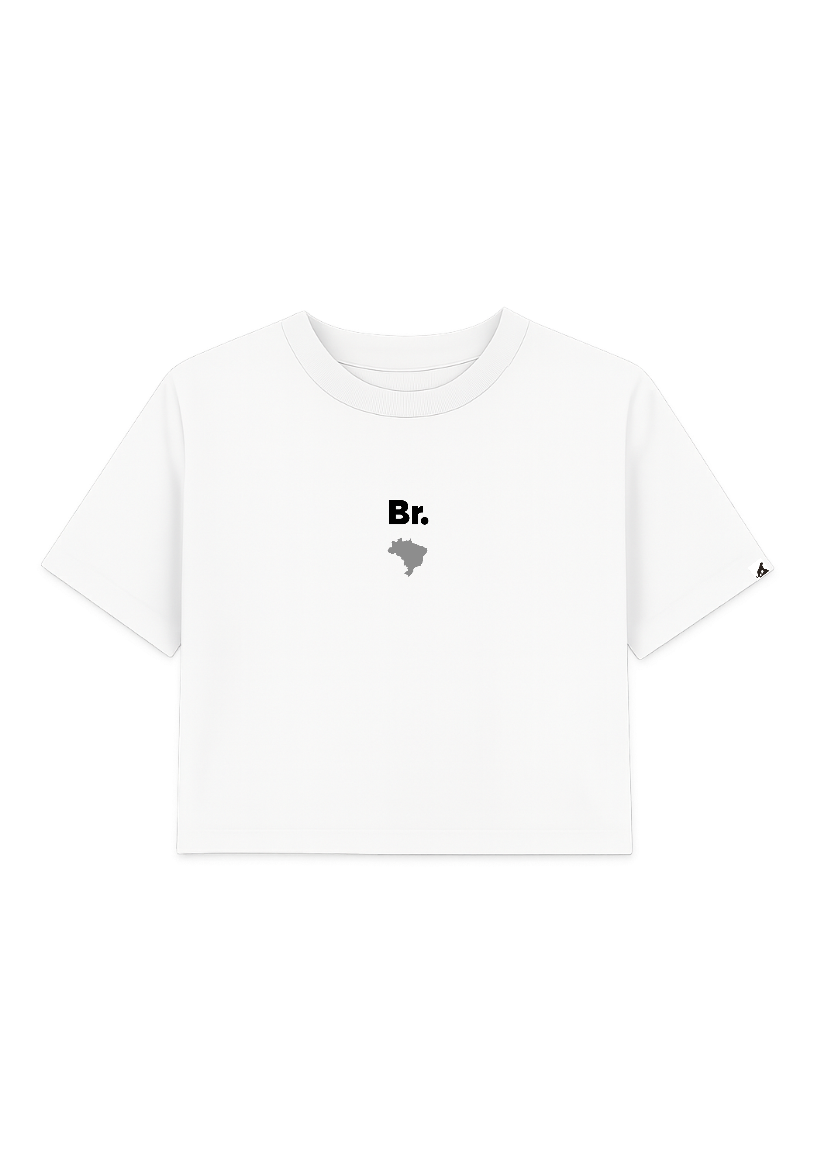 Cropped Oversized "Minimalista" Mapa BR - Off White