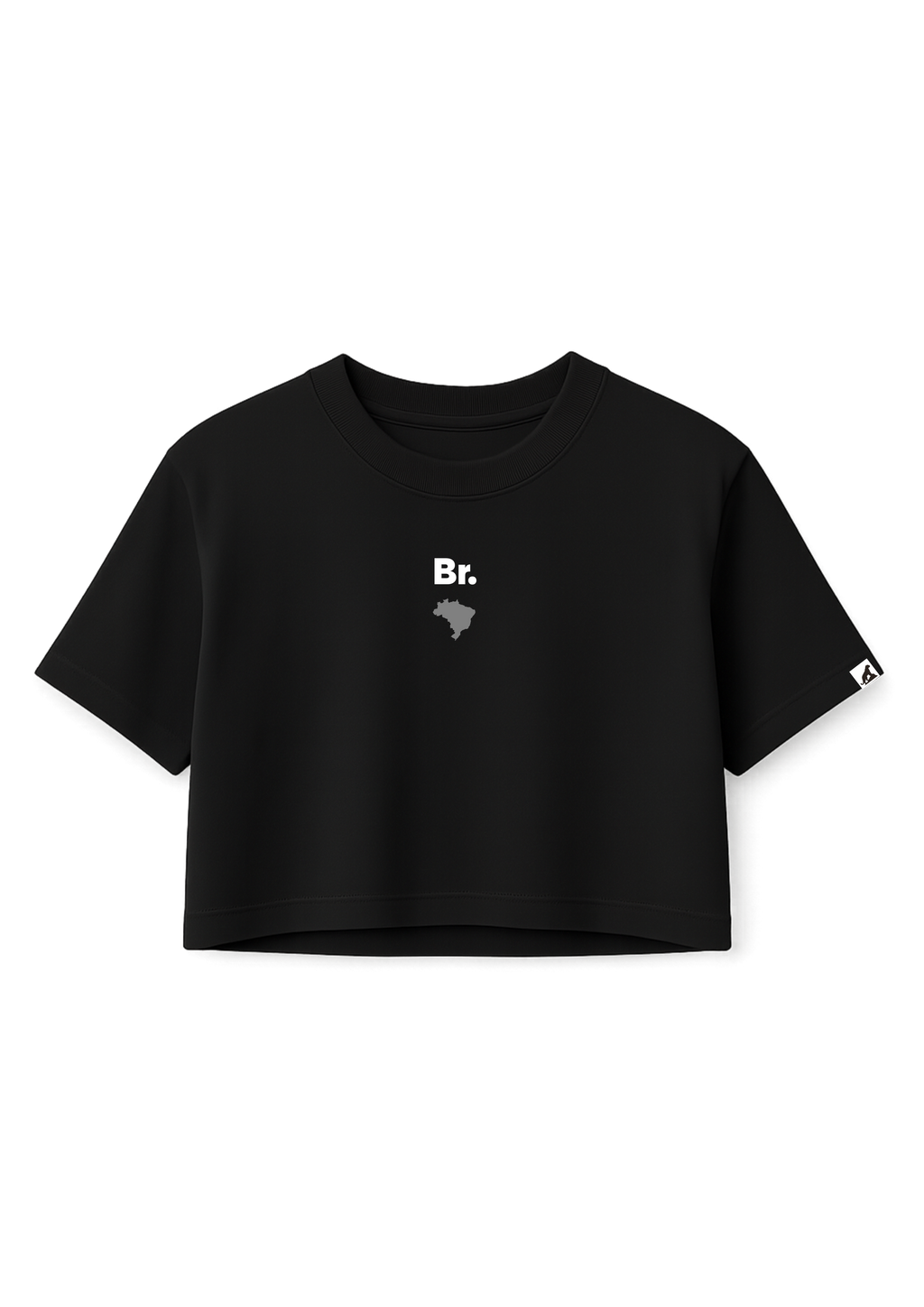 Cropped Oversized "Minimalista" Mapa BR - Preto