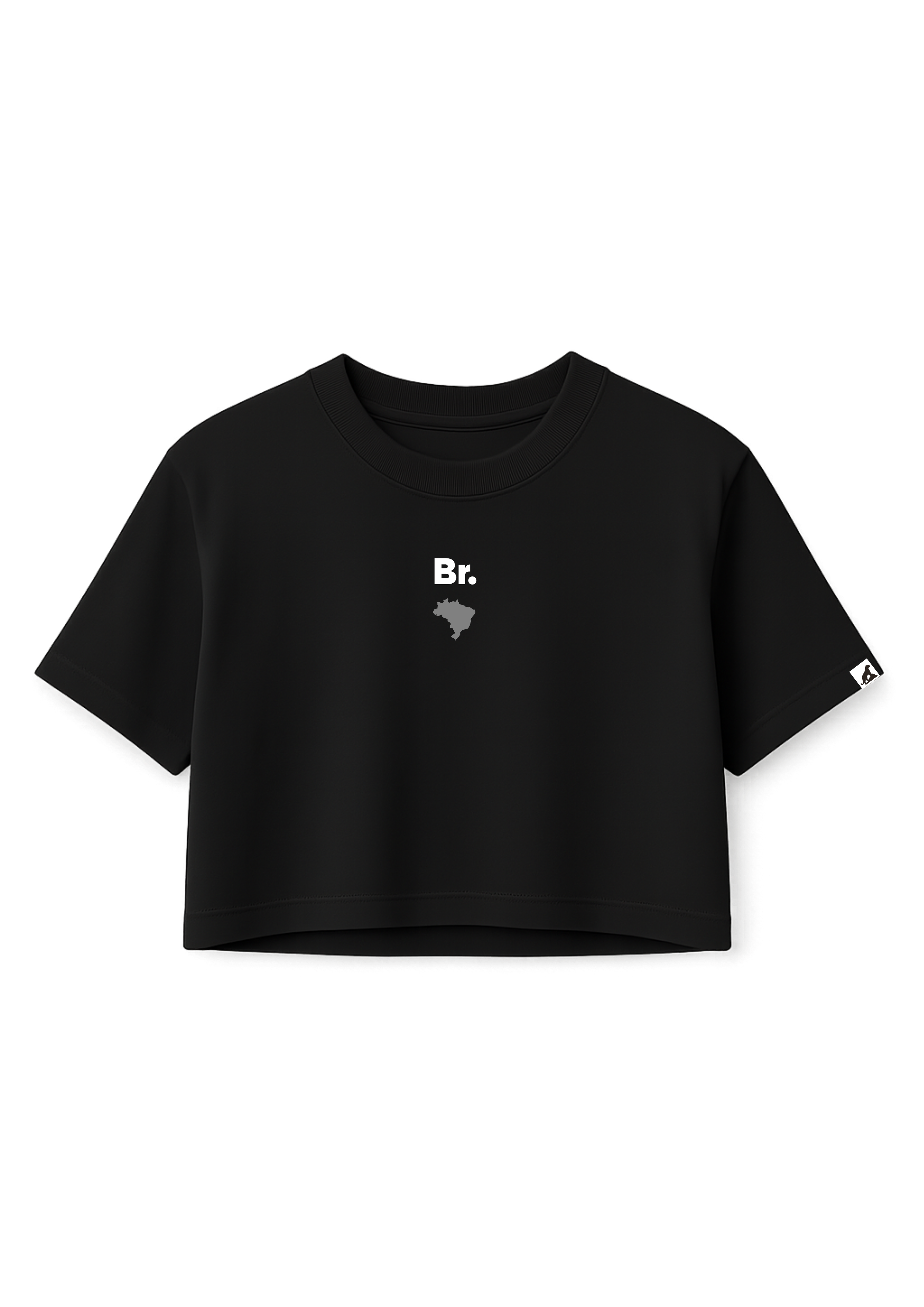 Cropped Oversized "Minimalista" Mapa BR - Preto