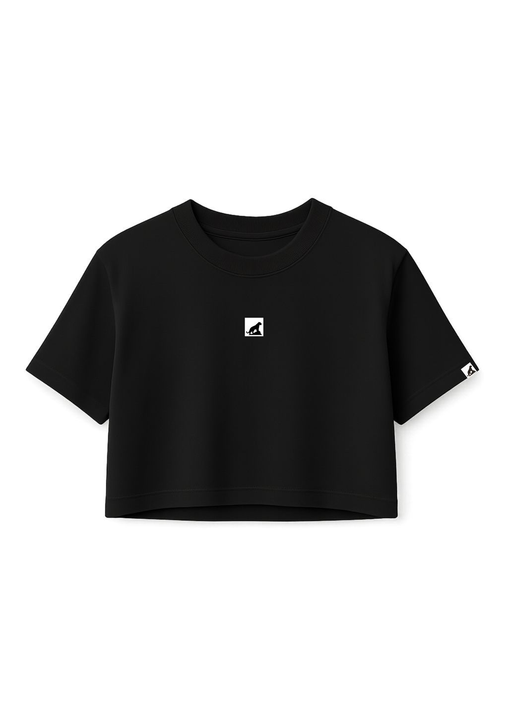Cropped Oversized "Minimalista" Onça - Preto