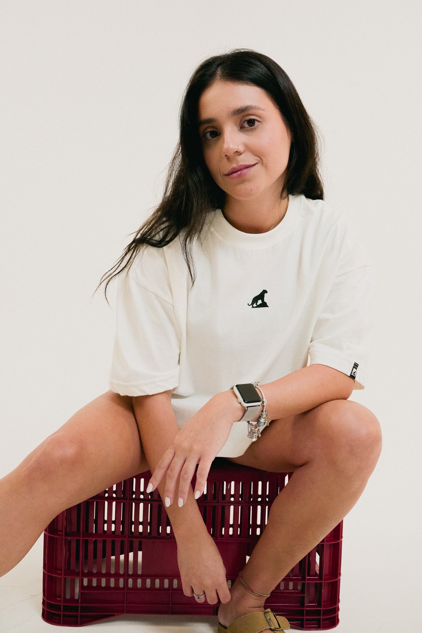 Cropped Oversized "Minimalista" Onça - Off White