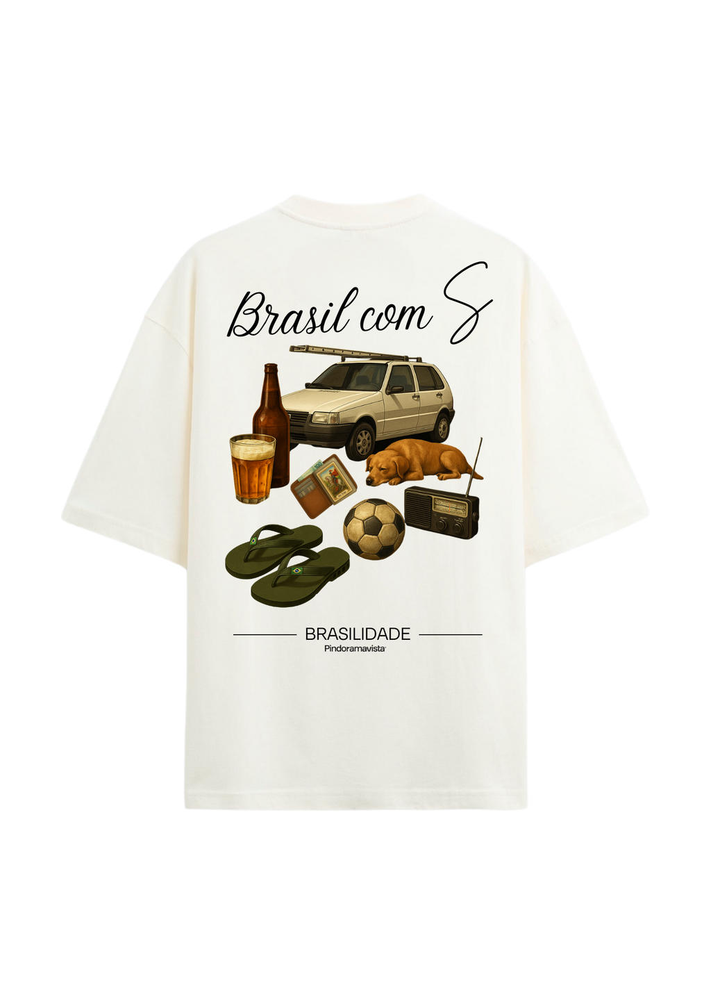 Camiseta "Brasilidade" Brasil com S – Off White